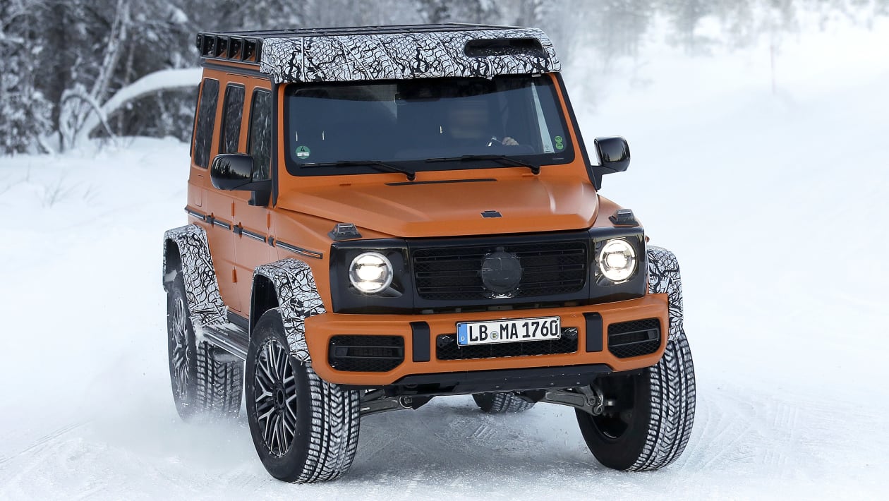 New 2023 MercedesBenz GClass 4x4 Squared spied during winter testing